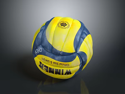 High Quality Yellow Blue WINNER Championship Ball For Sports Tournaments And Games 3d model