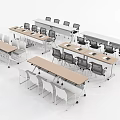 Modern Office Desks With Ergonomic Chairs In Conference Room Setup