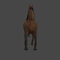Brown Horse Animated Game Character 3D Model with Standing Pose 3d model