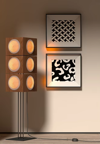Modern Floor Lamp Decorative Hanging Painting 3d model