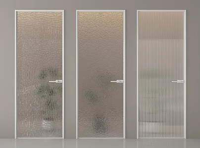 Modern glass door Changhong glass door glass swing door toilet door 3d model