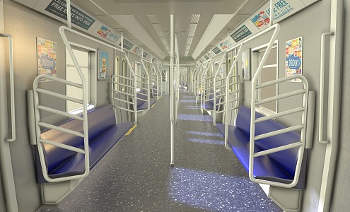 metro train carriage high-speed rail train rail transit urban transportation 3d model