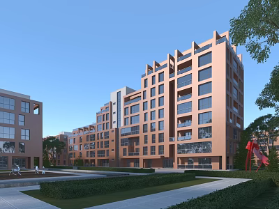 Modern Industrial Factory Building Featuring Multi Storey Structure And Large Glass Facades 3d model