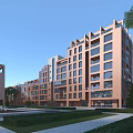 Modern Industrial Factory Building Featuring Multi Storey Structure And Large Glass Facades