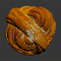 Freshly Baked Golden Braided Pastry With Glazed Surface And Sugar Dusted Topping