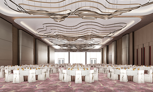 Modern Ballroom Hotel Ballroom 3d model