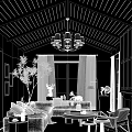 Elegant Living Room Interior With High Ceiling Chandelier Large Window Curtains And Sofa
