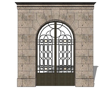 Modern Gate Iron Gate Iron Gate 3d model