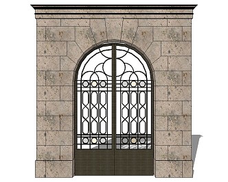 Modern Gate Iron Gate Iron Gate 3d model