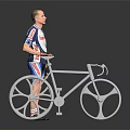 Isolated White Racing Bike With Cyclist In Sportswear On Dark Studio Background
