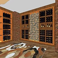 Wine Cellar Interior Design With Wooden Racks And Neatly Arranged Wine Bottles