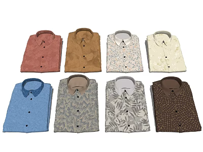 Casual Shirts With Various Colors Different Patterns And Modern Stylish Designs 3d model