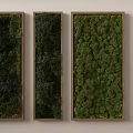 Indoor Vertical Green Plant Wall Decor With Four Wooden Framed Panels