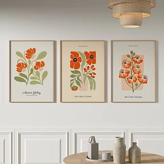 Modern Simple Nordic Art Decorative Painting 3d model