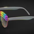 Unique Colorful Bear Shaped Jewelry Decorated On Clear Lens Sunglasses Frame