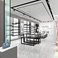 Modern Clothing Store Interior With Display Racks Bags Shelves And Apparel Design