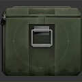 Military Style Durable Green Storage Box With Metal Latches And Yellow Label