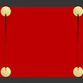 Red Square Carpet Display With Gold Stanchions And Red Ropes Setup 3d model