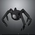 Futuristic Mechanical Spider With Metallic Legs And Glowing Central Sphere