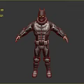 Futuristic Combat Armor With Silver Gray Body Green Accents And Glowing Eyes