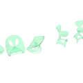 Green Transparent Single Chair With Unique Sculptural Curves Modern Acrylic Design