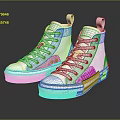 White High Top Canvas Shoes With Classic Laces And Casual Style Soles