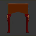 Square Red Table with Orange Top and Golden Leg Decorations for Home Use
