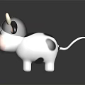 Adorable Black And White Cow Toy With Cute Horns And Pink Nose