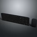 Black Computer Keyboard And Mouse Accessories With Gray Background Reflection Effect
