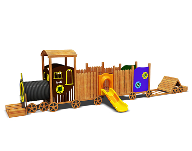 Modern toy train 3d model