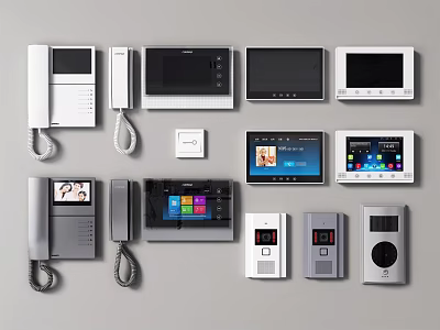 Modern Smart Doorbell Devices With Video Intercom And Multiple Display Screens 3d model