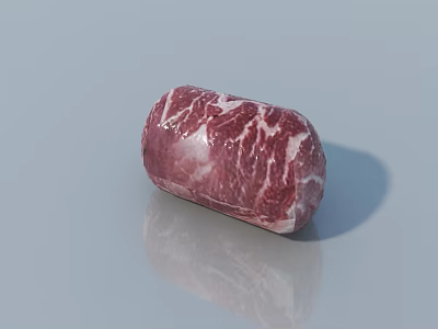 Premium Refrigerator Freezer Ideal for Storing Fresh Red and White Marble Texture Meat 3d model