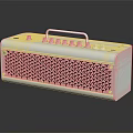 Modern White Portable Speaker With Honeycomb Grille Handle And Control Buttons