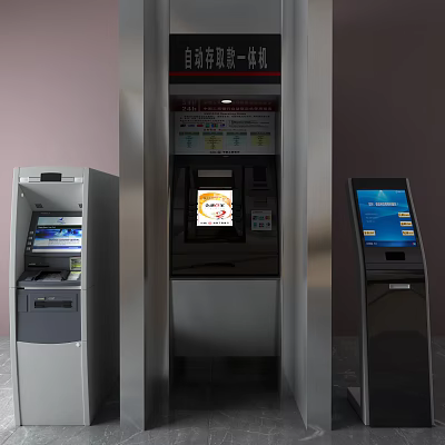 modern cash machine cash machine all-in-one machine 3d model
