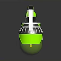 Green And Silver Grenade Weapon With Metal Components And Pull Pin Design