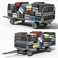 Utility Trailers With Covered Storage For Luggage And Flatbed Design With Metal Railings