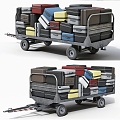 Luggage Car Car Trailer Luggage Car Transport Car Function Car Luggage Airport Transport Car 3d model