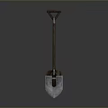 Traditional Garden Shovel Featuring Metal Blade And Wooden Handle Design