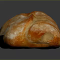 Fresh Artisan Bread With Golden Brown Crusty Surface Long Loaf Shiny On Dark Background