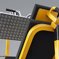 Professional Strength Training Gym Equipment With Yellow Frame Black Padded Seat And Weight Plates