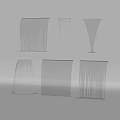 Contemporary Water Fountains Featuring Six Unique Geometric Shapes and Flowing Water