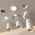 Modern Downlights And Spotlights With Ceiling Mounted Design For Home Lighting 3d model