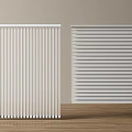 Vertical and Horizontal Window Blinds for Light Colored Wall and Wooden Floor Interior 3d model