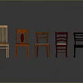 Assorted Style Wooden Furniture Chairs With Diverse Backrest Designs And Colors