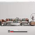 Modern sofa coffee table combination 3d model