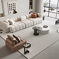 Modern sofa coffee table combination 3d model