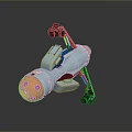 3D Rendered Light Blue Rocket Model With Orange Head Wheels And Mechanical Parts
