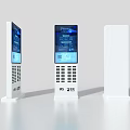 Modern Standing Charging Station with Digital Display Screen and Ventilated Panel 3d model