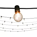 Decorative String Lights With Vintage Bulb For Warm Ambient Hanging Lighting 3d model