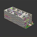Architectural House Model With Detailed Interior Structure And Exterior Lawn Design